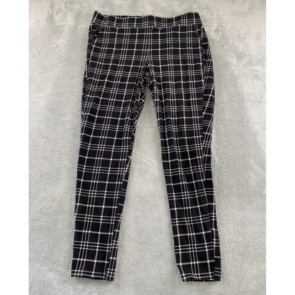 Torrid Black White Plaid Pixie Pants Plus Size 2 Pull On Skinny Leg Pockets